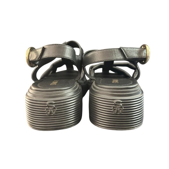 Stuart Weitzman Nolita Fisherman Black Leather Sandals Women's, Size 8.5B NWOB - Picture 5 of 10